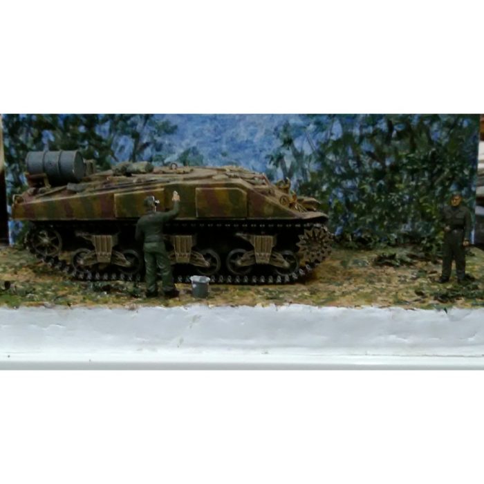 DIORAMA SHERMAN TRACTORIZADO CAPTURADO Esc.1/48