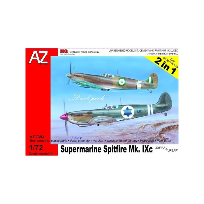 Cod.azm7393 SUPERMARINE SPITFIRE MK.IXC, DUAL SET (2 KITS COMPLETOS) Esc.1/72