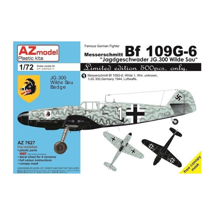 Cod.azm7627 MESSERSHMITT BF-109G-6 JG300 WILDE SAU Esc.1/72