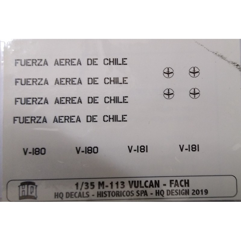 CALCAS CARRO M-163 VULCAN FUERZA AEREA DE CHILE Esc.1/35