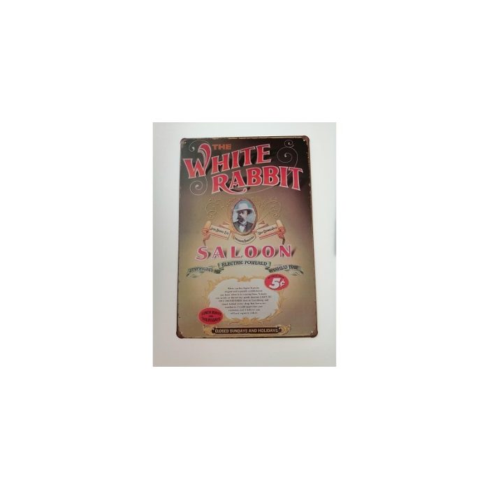 PLACA METALICA PUBLICITARIA WHITE RABBIT