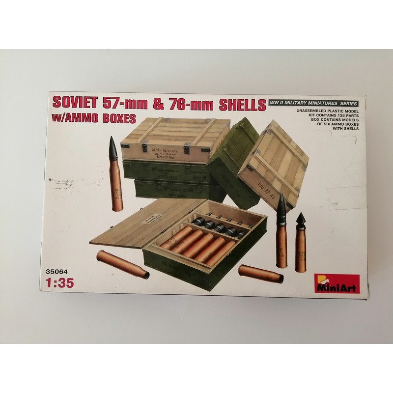 COD. MIN35064 SOVIET 57 MM & 76 MM SHELLS W/AMMO BOXES. ESC 1/35