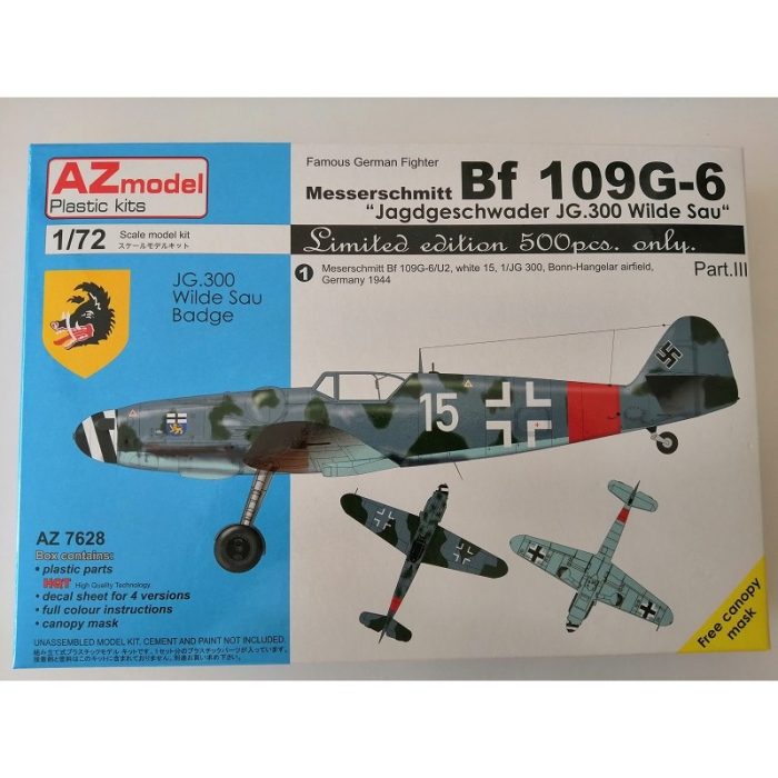 COD.AZM7628 MESSERSCHMITT BF 109 G-6. ESC 1/72